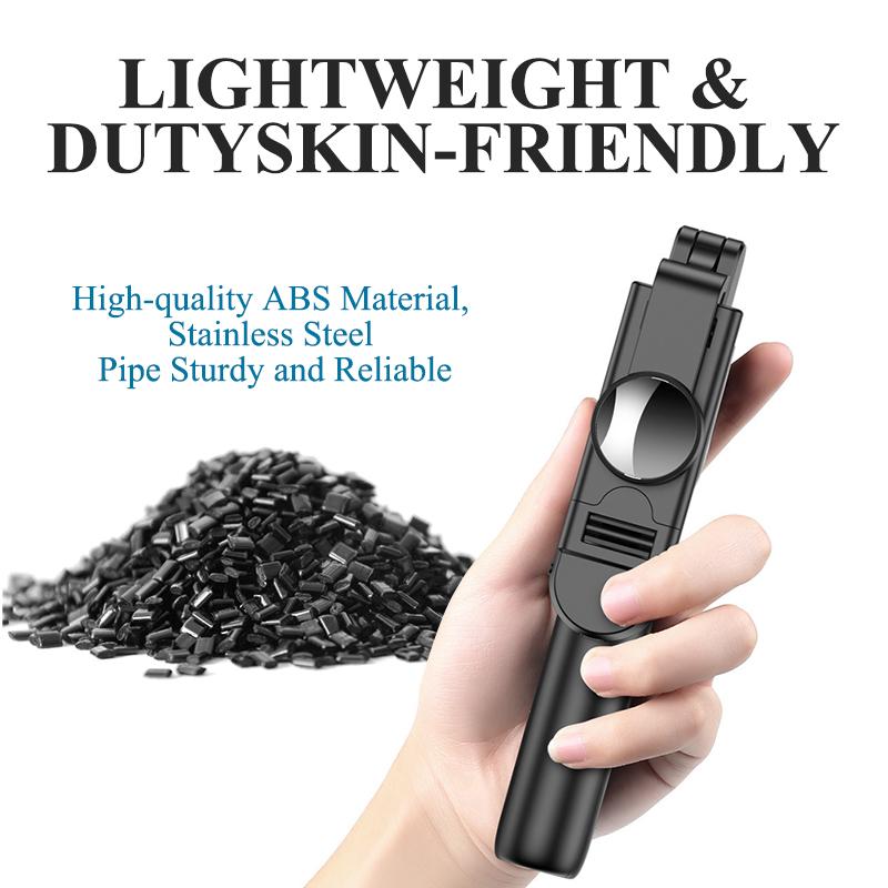 Compact Bluetooth enabled selfie stick tripod with remote control for easy vlogging