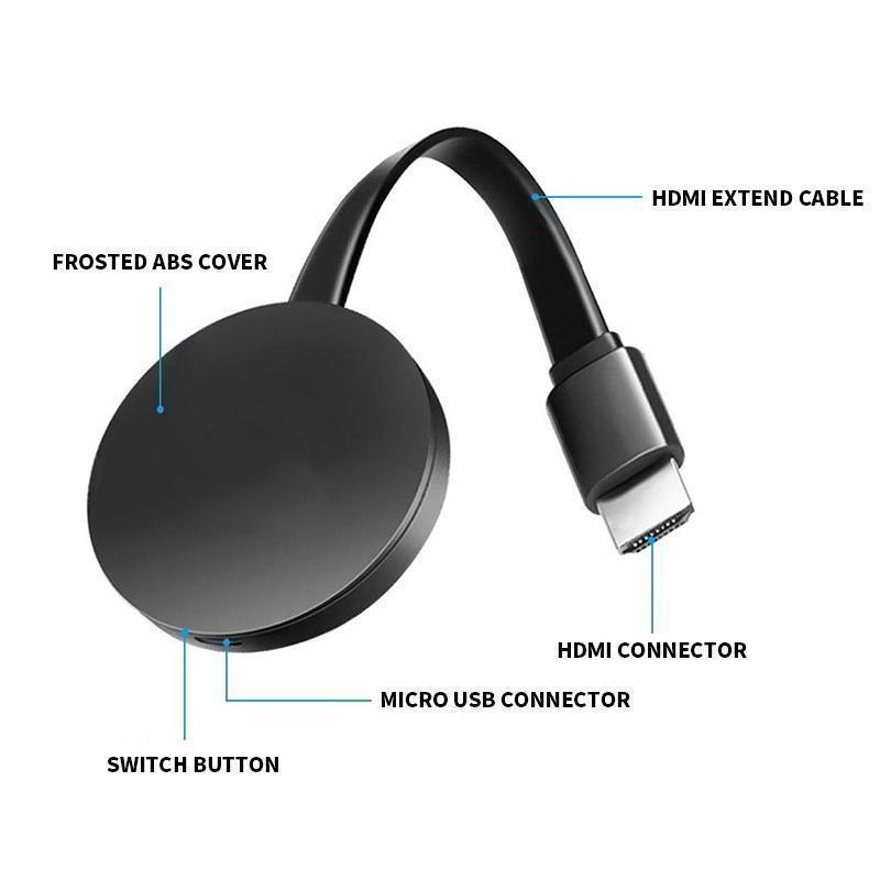 Small universal wireless HDMI display adapter, perfect for portable media streaming and screen casting