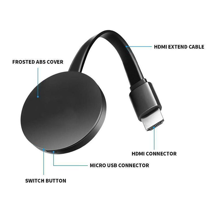 Small universal wireless HDMI display adapter, perfect for portable media streaming and screen casting
