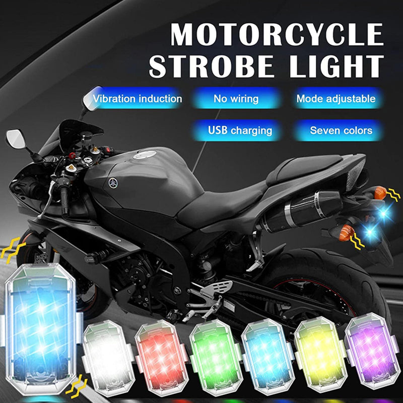 Close-up of a versatile LED strobe light, showing its compact size and wireless remote for easy control.