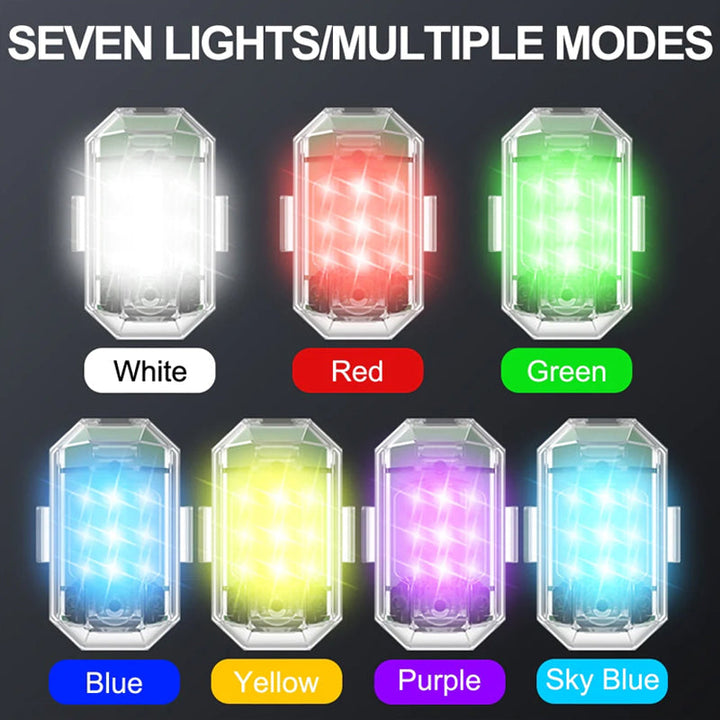 Wireless LED strobe mounted on a bicycle, demonstrating its use as a safety light for night riding.
