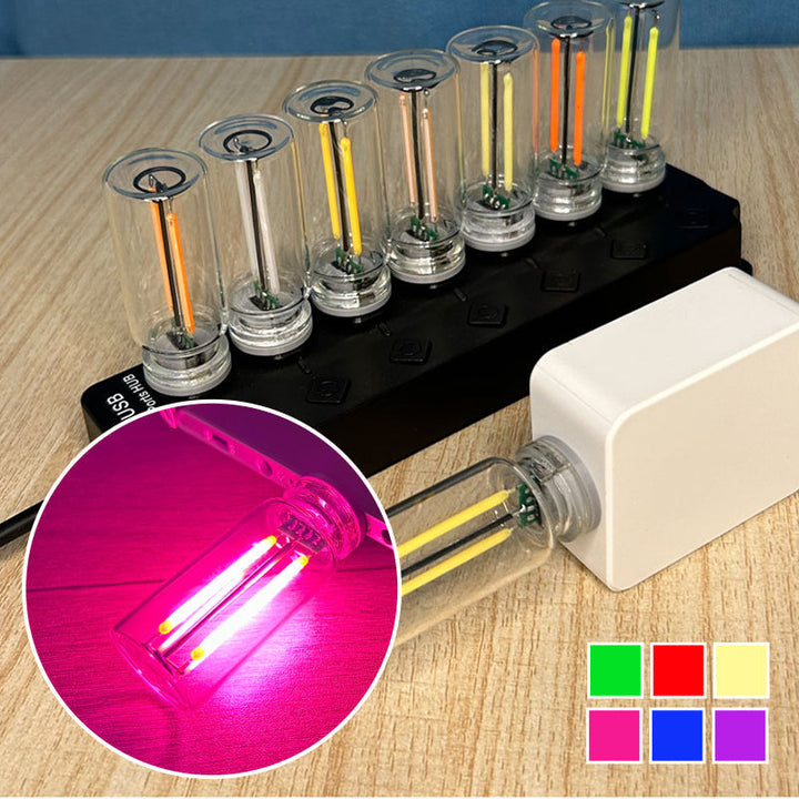 Touch control USB night light with adjustable brightness, ideal for bedside or car.