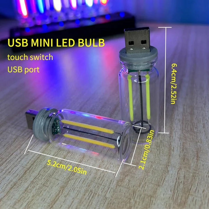 Portable LED night light, USB powered with dimmable touch sensor for gentle illumination.