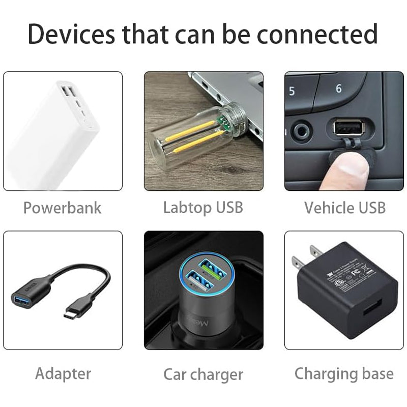 Energy-efficient USB night light, soft LED light with touch control, great for travel.