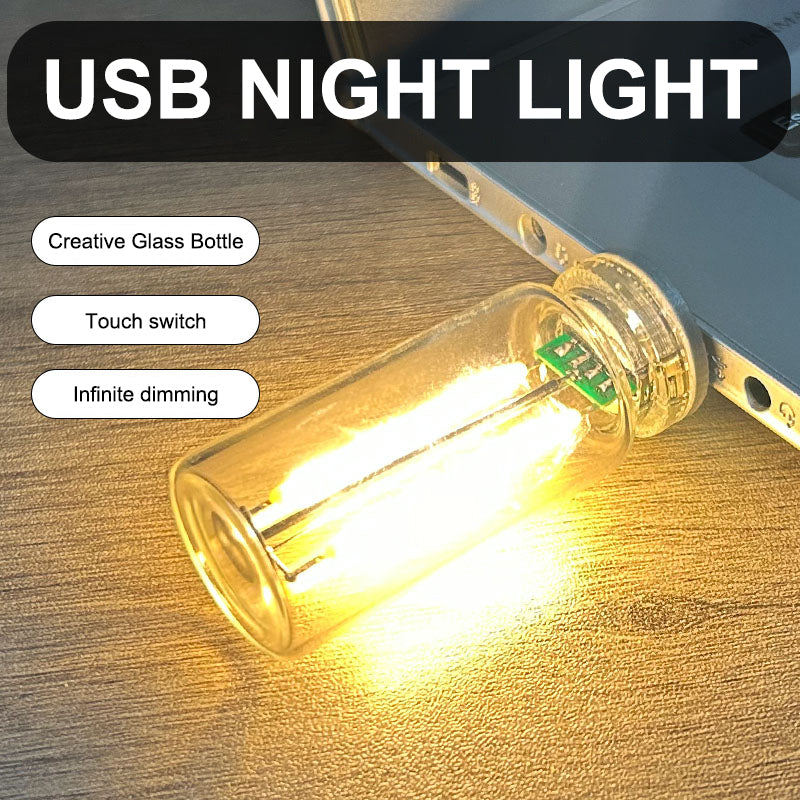 Modern USB night light with touch control, provides a soft, adjustable light source.
