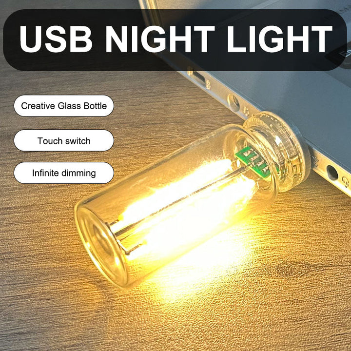Modern USB night light with touch control, provides a soft, adjustable light source.