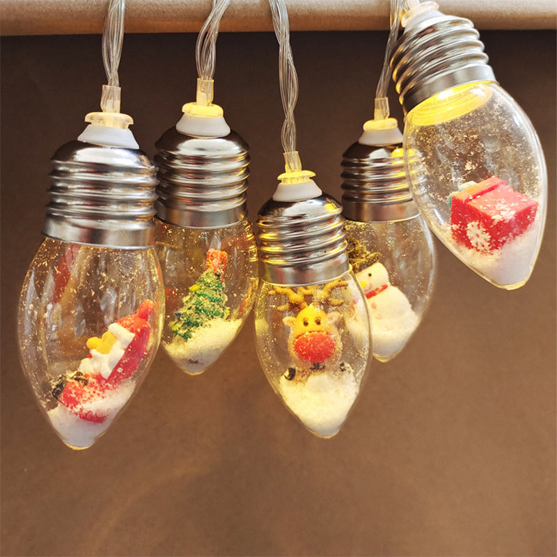 USB-powered Christmas character LED lights glowing in low light, perfect for evening festivities