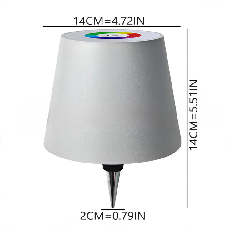 White cordless bottle lamp, complementing minimalist home decor, USB rechargeable