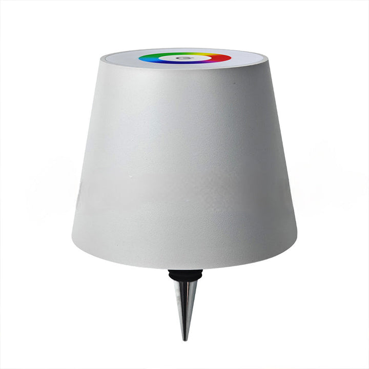 Detail shot of the frosted glass diffuser on a USB rechargeable bottle lamp