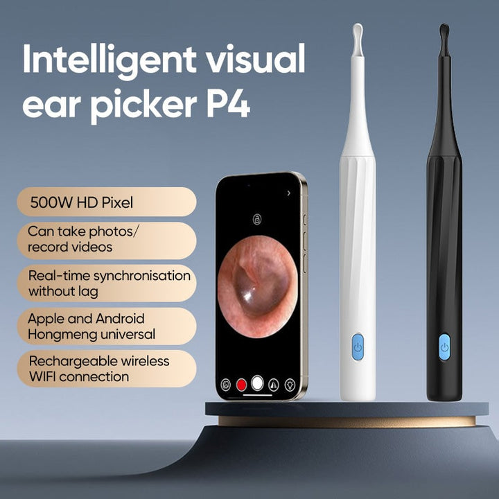 USB rechargeable ear wax removal kit with HD camera for safe, visual ear cleaning.