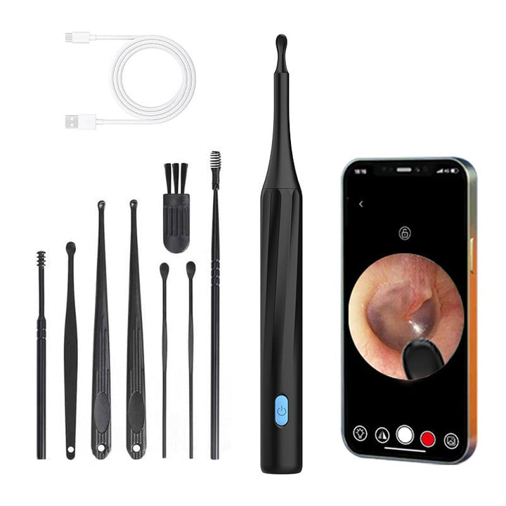 Advanced ear wax removal kit with HD camera, rechargeable for clear and safe ear canal inspection.