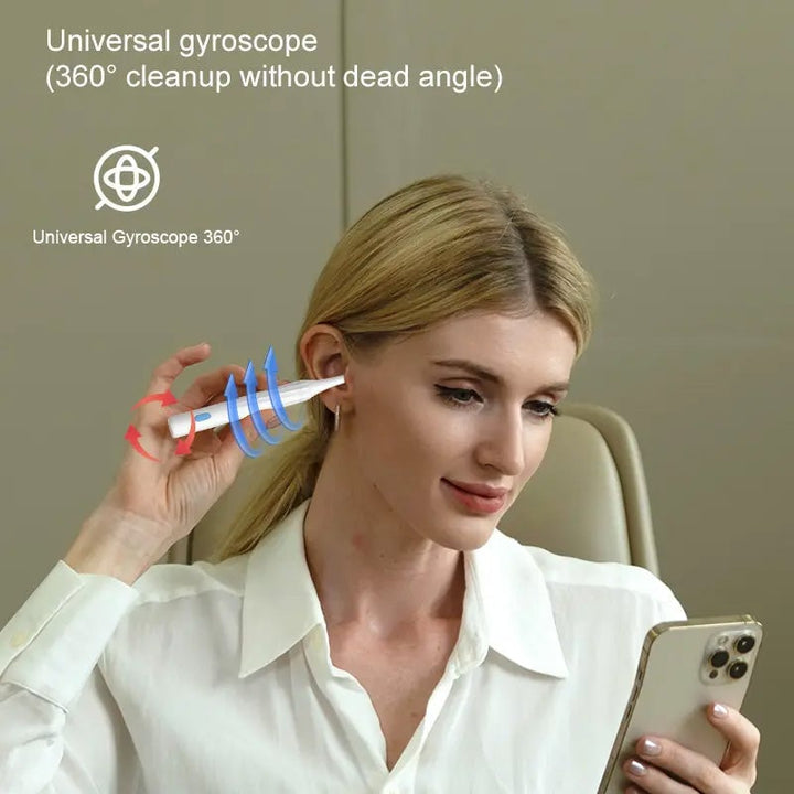 Ear health kit: rechargeable ear wax removal tool with HD camera and WiFi for visual inspection.