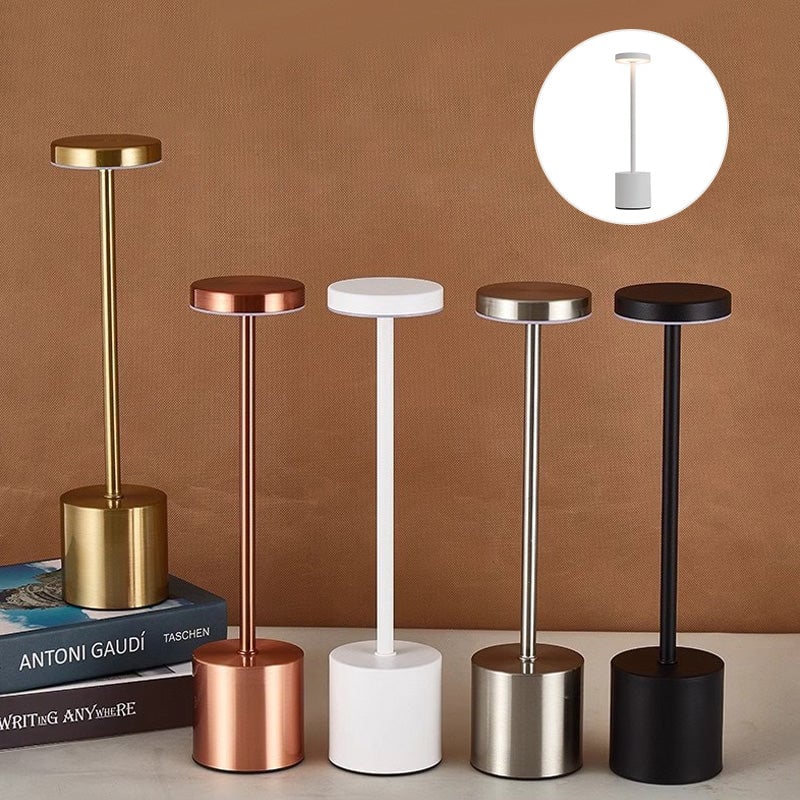 USB rechargeable LED table lamp with touch dimming, modern design, portable for indoor & outdoor use