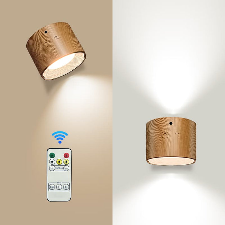 LED wall light in use, charging via USB-C cable for convenience and portability