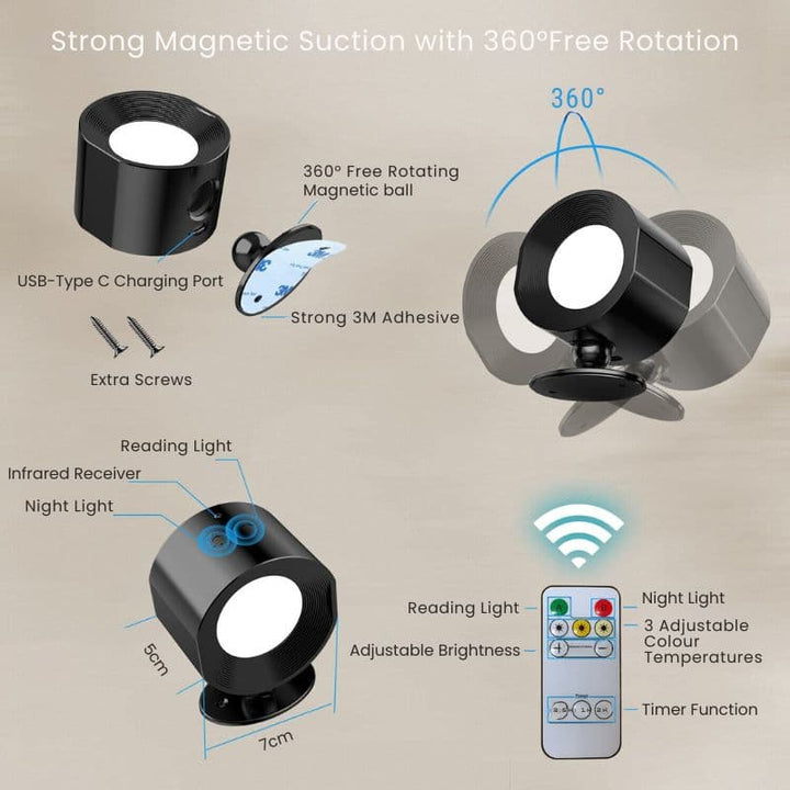 Close-up of USB Rechargeable Wall Sconce showing touch control interface