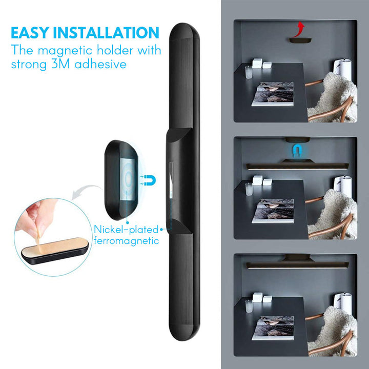 Slim profile USB rechargeable magnetic strip lamp, for focused task or reading light