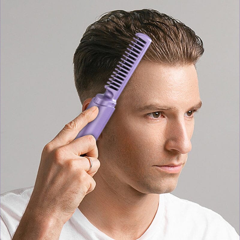 USB rechargeable mini hair straightening comb for sleek, smooth hair on the go. Compact & portable hair care tool.
