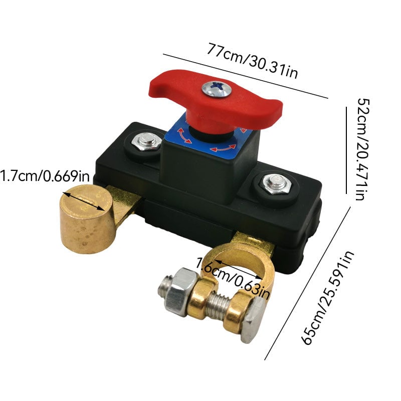 Red handle battery switch, easy to operate for car and RV power isolation