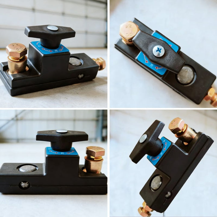 RV battery cut-off switch, brass construction for durable vehicle power disconnect