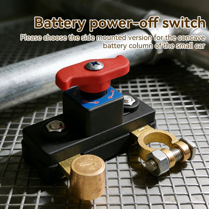 Manual battery disconnect, safety switch for automotive and recreational vehicles