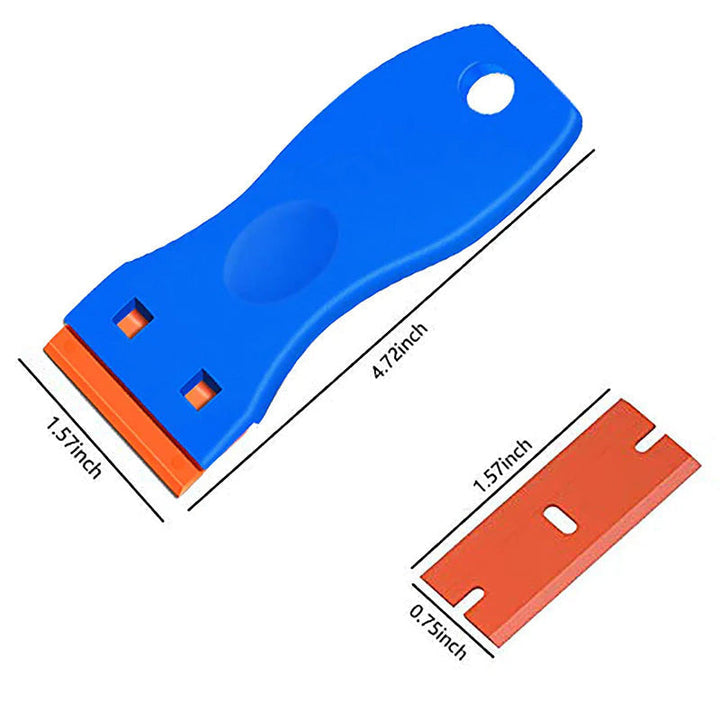 Robust glue remover scraper tool with multiple plastic blades, perfect for detailed cleaning