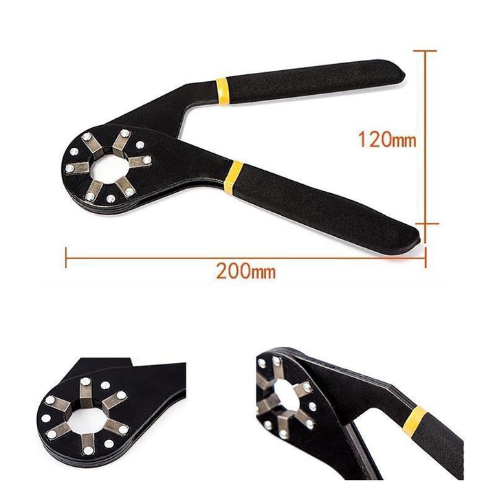 Silver steel adjustable wrench tool with ergonomic grip for home improvement tasks