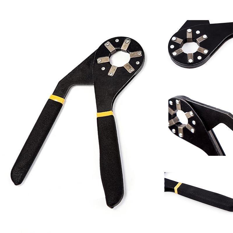 Heavy-duty adjustable mechanic tool, black handle, for professional and DIY use
