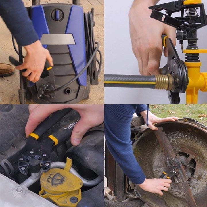 Set of two adjustable grip wrenches, different sizes, for comprehensive utility