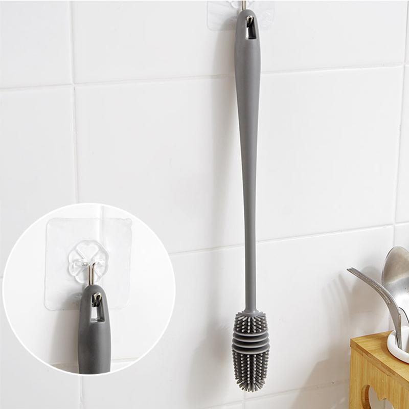 Flexible cleaning brush for bottles & cups, ensuring sparkling clean kitchen utensils
