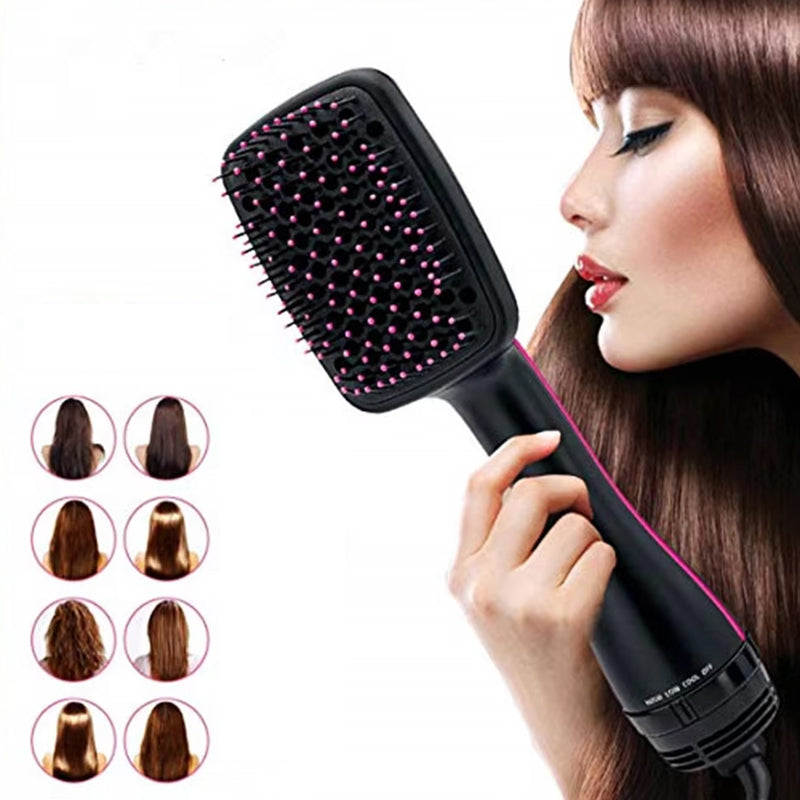 Diagram showing how the straightener and curler works for different hair types, versatile personal care