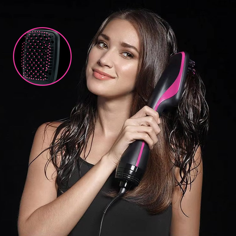 Dual-function ceramic hair tool, straightens and curls with ionic technology, quick heat-up for busy mornings