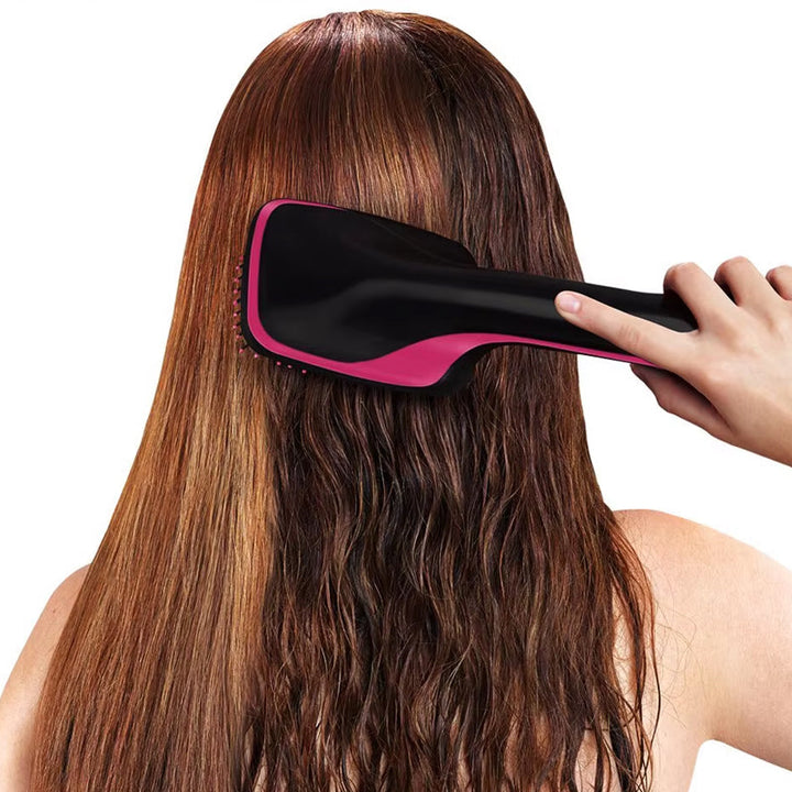 Close-up of ceramic plates on an ionic hair straightener and curler, ensuring even heat distribution