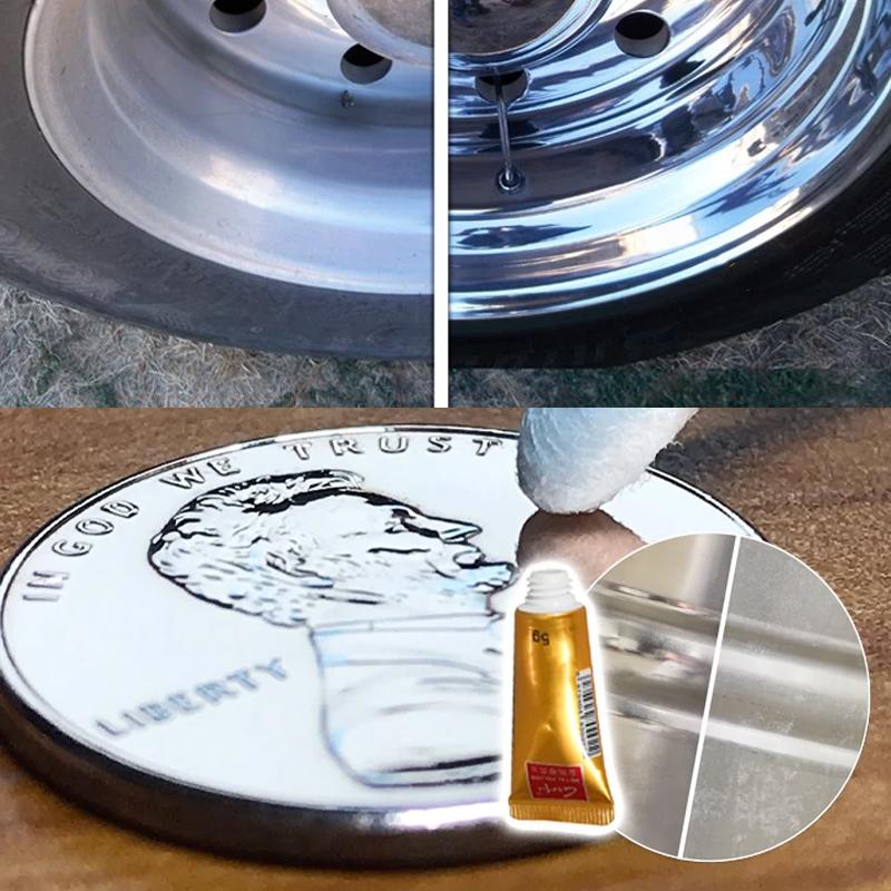 Versatile metal restorer and polishing cream, ideal for rust removal and adding shine to various metals.