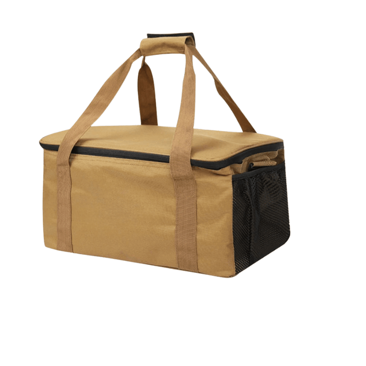 Essential camping & beach organizer bag. Durable polyester utility for outdoor travel, picnic supplies & gear.