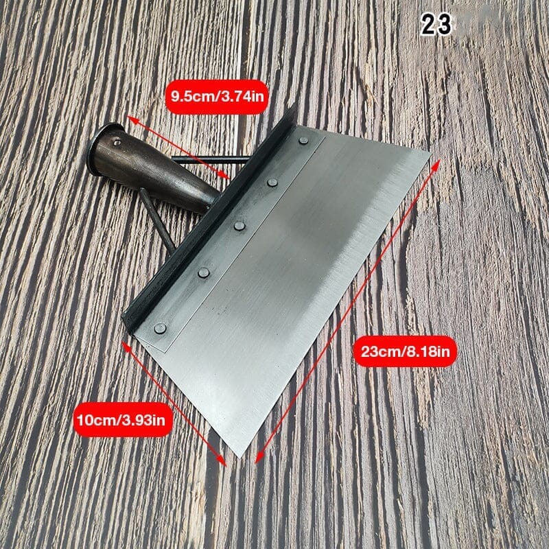 Durable stainless steel multi-functional cleaning shovel for gardeners.