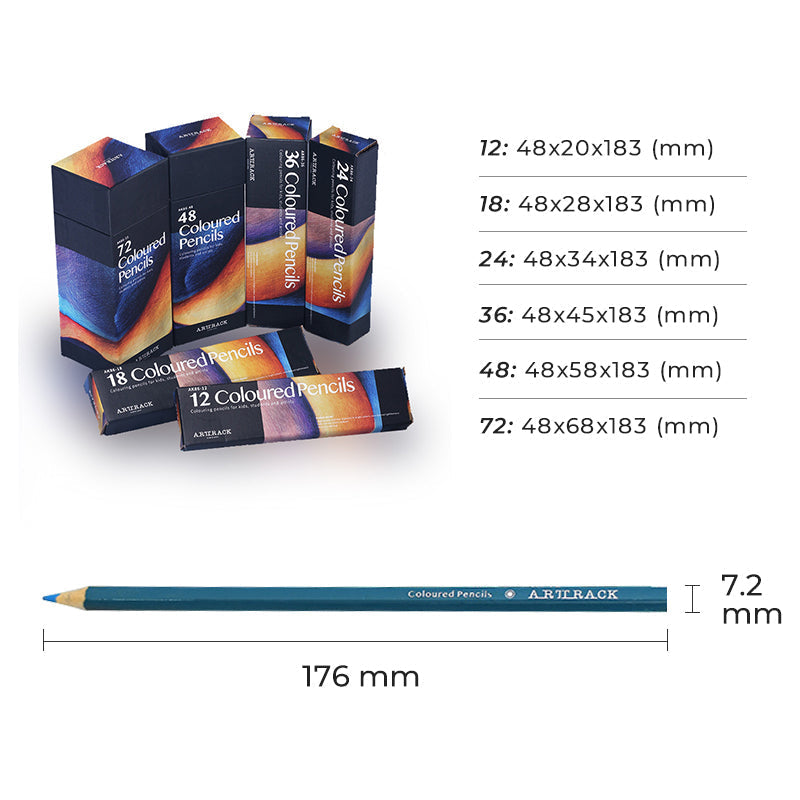 Collection of individual Vibrant Artist's Colored Pencils, a complete drawing set for artists