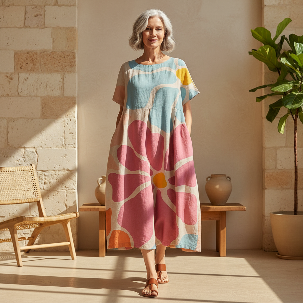 Vibrant floral print maxi dress for women, perfect for summer style.