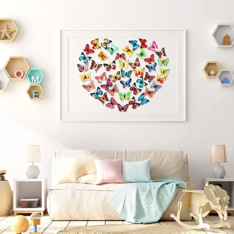 Vibrant LED butterfly wall decor set, luminous night lights perfect for kids' rooms & party ambiance