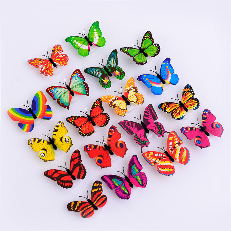 Luminous LED butterfly wall decor shining brightly, great for bedroom decoration and a comforting night light
