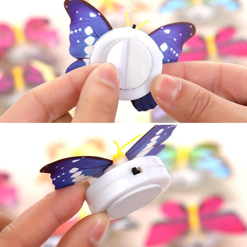 Child's room decorated with sparkling LED butterfly night lights, creating a dreamlike atmosphere