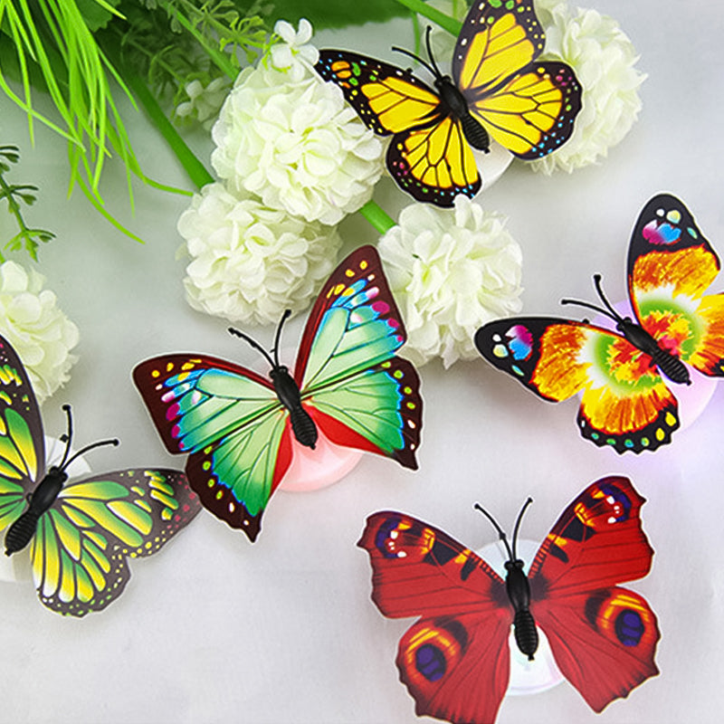 Elegant LED butterfly night lights, designed as luminous wall decor for any modern or kids' room