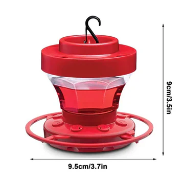 Pest-proof red hummingbird feeder with ant guard & multiple perches, perfect for attracting wildlife.