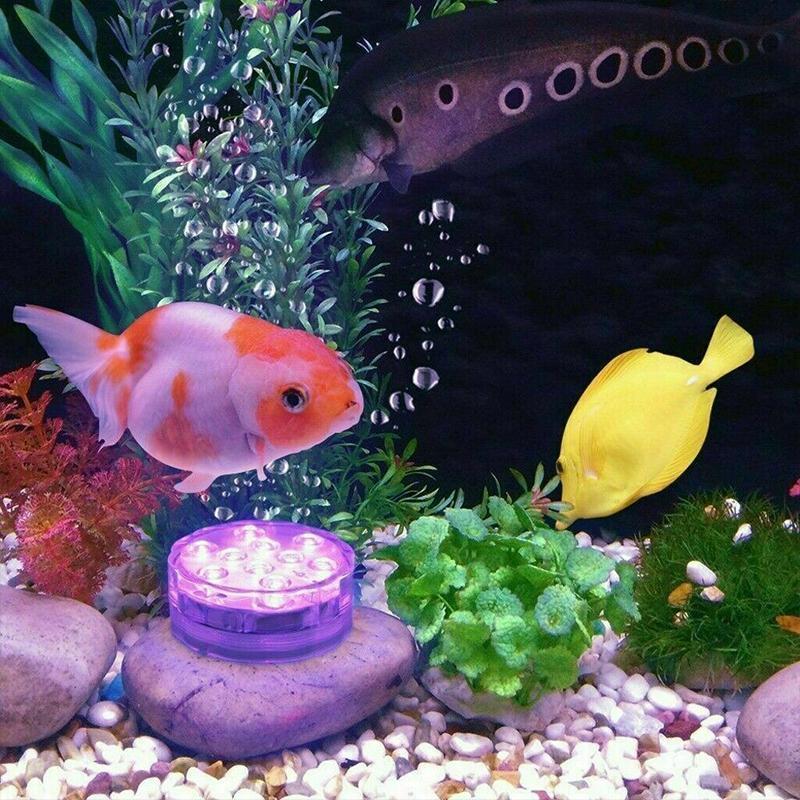 Remote control for vibrant RGB submersible LED lights, offering easy color and mode changes.