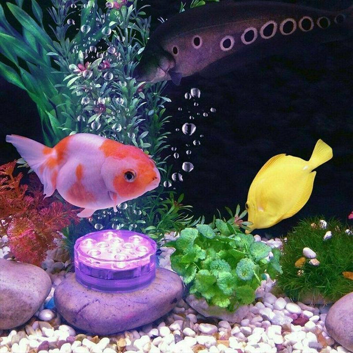 Remote control for vibrant RGB submersible LED lights, offering easy color and mode changes.