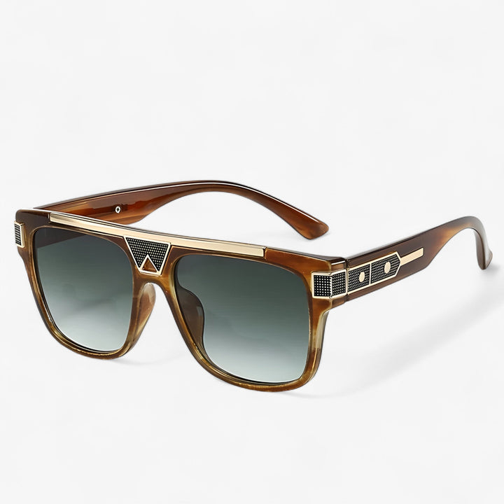 Aerion Vintage Aviator Sunglasses, black metal frame with mirrored lenses, offering UV protection.