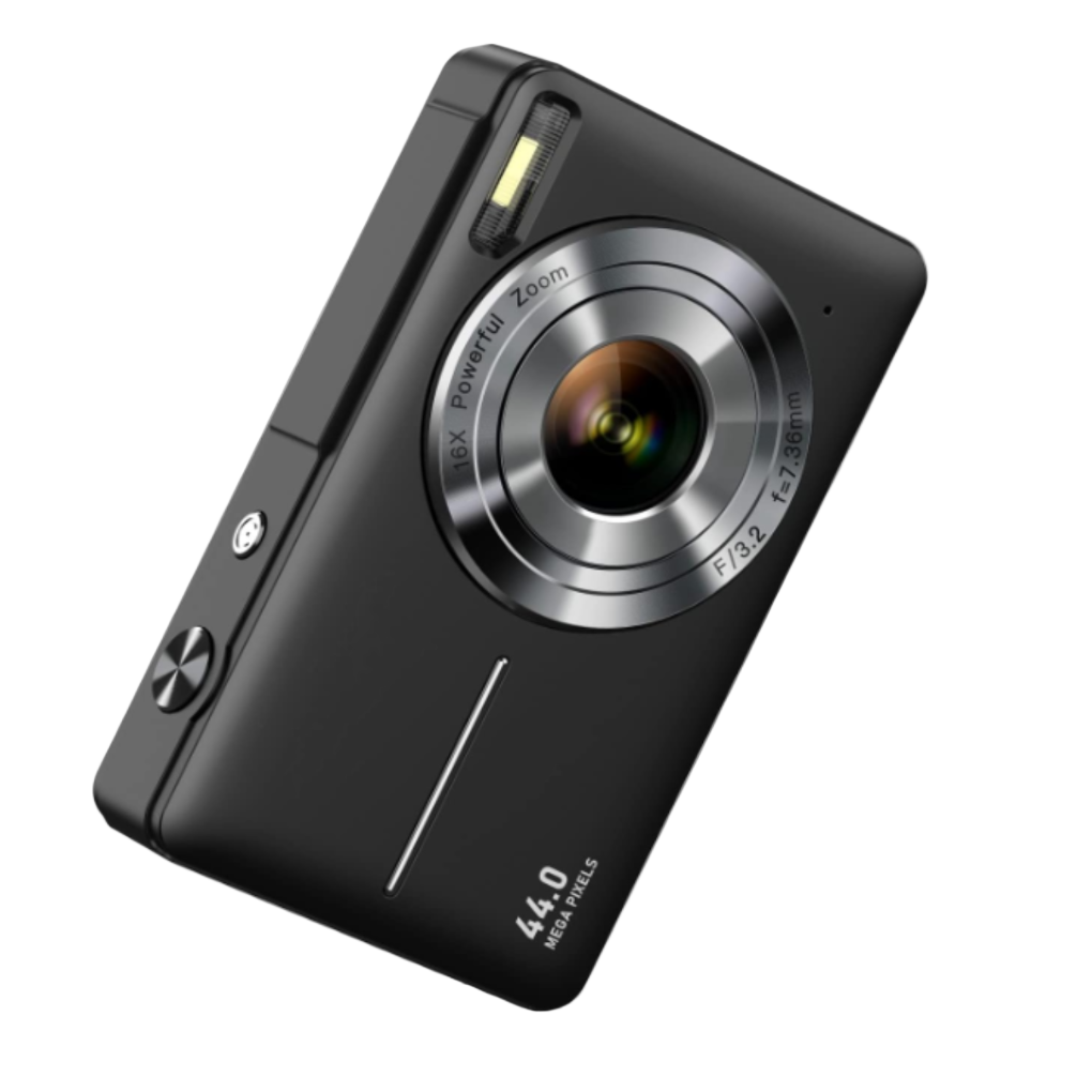 Vintage-style digital camera for retro photography. Records 1080p video, lightweight, and compact for travel.