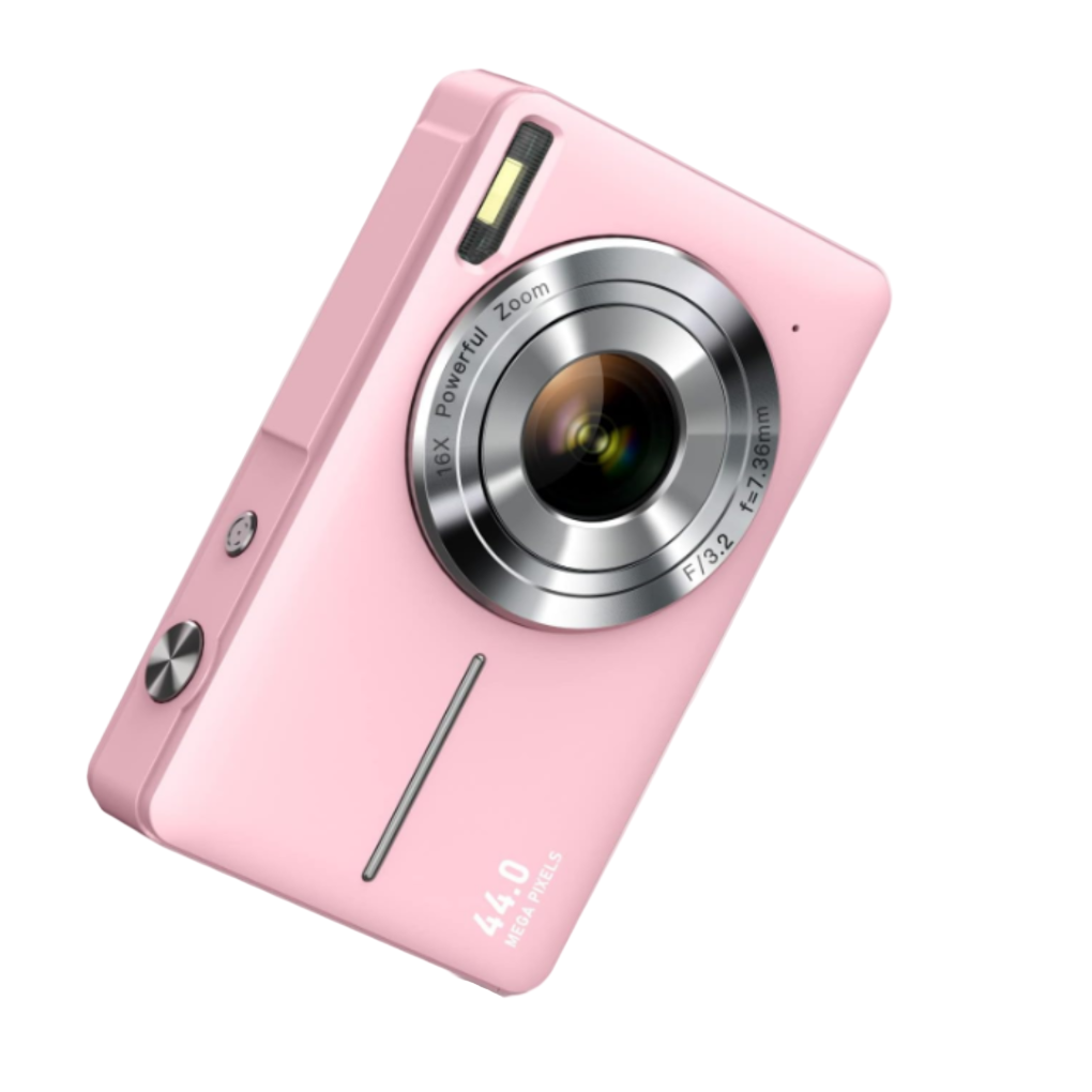 Classic retro-style digital camera with 1080p video recording. Portable and compact for vintage photography enthusiasts.