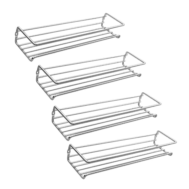 Two-tier carbon steel spice rack, ideal for keeping kitchen seasonings within easy reach.