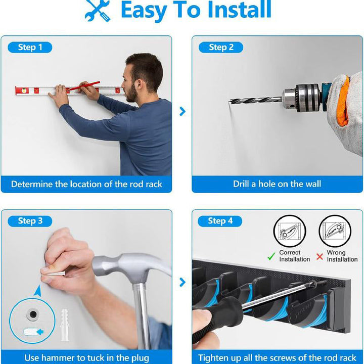 Wall Mounted Fishing Rod Rack & Storage Holder
