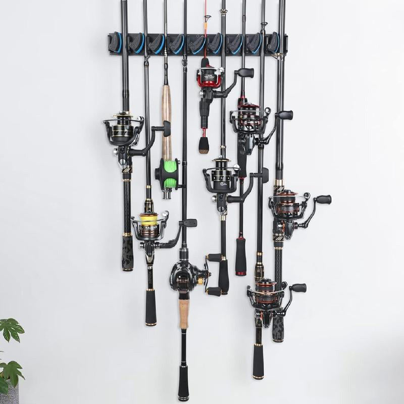 Wall Mounted Fishing Rod Rack & Storage Holder